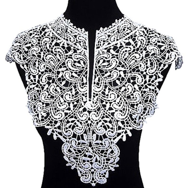 Women Neckline Clothes Detachable Tops European Embroidery Fake Collar DIY Elegant Lace Flower Sewing Apparel Accessories Hollow