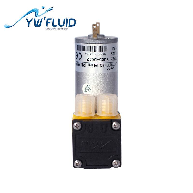YWfluid 12v/24v buena calidad Micro bomba de diafragma con motor de CC utilizado para transmisión de líquidos o Llenado de líquidos