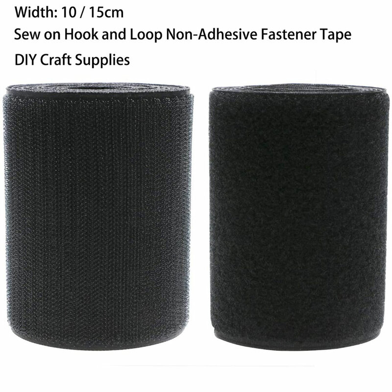 1Meter Sew on Hook and Loop 10cm 15cm Non-Adhesive Back Nylon Strip Fabric Fastener Non-Adhesive Interlocking Tape for DIY Craft