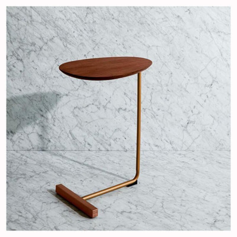 Простой современный боковой столик JOYLIVE, железный арт, диван, угловой стол, прикроватный столик для ленивых, для чтения, овальный журнальный столик, чайный, из массива дерева, столешница