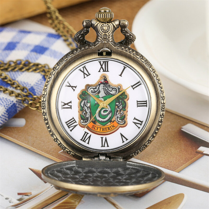 Orologio da tasca al quarzo di vendita caldo numeri romani Display orologio da collana retrò in bronzo nuovo arrivo 2019