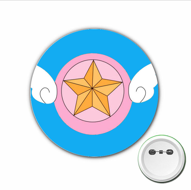 3pcs anime Sakura Cardcaptor Cosplay Emblema Dos Desenhos Animados Broche Pins para Mochilas sacos Emblemas Botão Roupas Acessórios