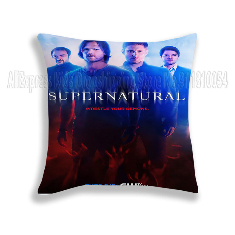 Supernatural Pillow Cover Home Decoratives Dean Winchester Cushions For Sofa Seater Covers Car Pillow Case 45*45cm