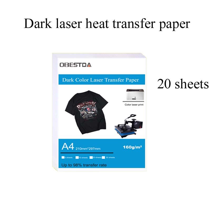 Papier de transfert thermique pour imprimante laser, couleur claire et foncée, t-shirt en coton pur, le plus vendu, A4