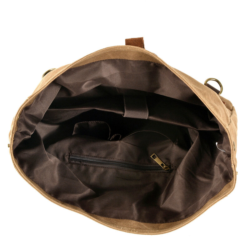 Vintage Waxed Canvas Messenger Cross Body Bag Shoulder Bag Business Leisure Briefcase For Men