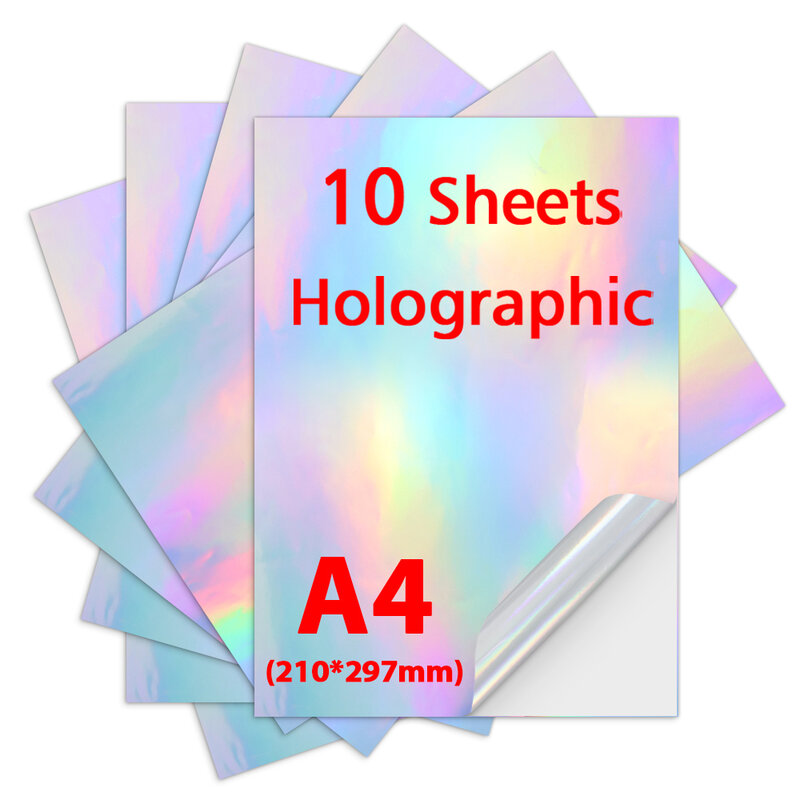 Carta adesiva in vinile stampabile opaca lucida A4 10 fogli carta per copia autoadesiva per stampante a getto d'inchiostro carta impermeabile per artigianato fai-da-te