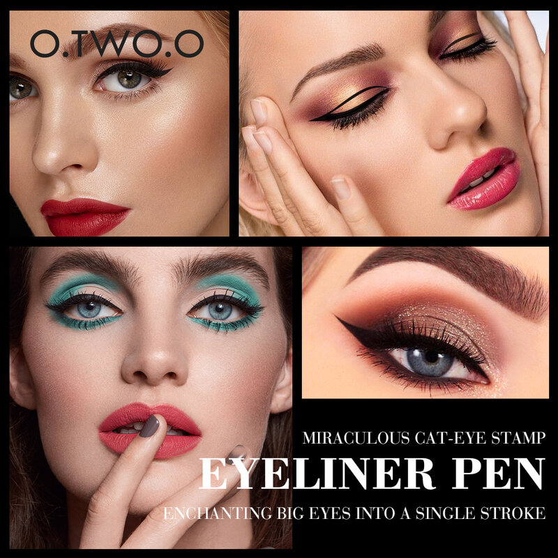 O.TW O.O Eyeliner Stamp Black Liquid Eyeliner Pen Waterproof Fast Dry Double-ended Eye Liner Pencil Make-up per cosmetici da donna