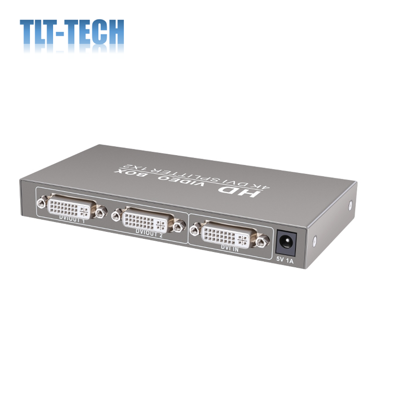 Divisor de Monitor Dual DVI de 2 puertos, 1 en 2 salidas (divide 1 señal de vídeo en pantalla Dual), admite resolución de hasta 4K2K/30Hz