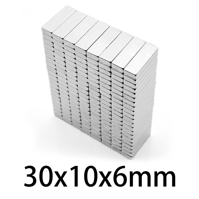 3-20Pcs 30x10x6mm block Powerful N35 Magnets 30mmx10mmx6mm Super Sheet Permanent Magnetic Strong Neodymium Magnet 30*10*6mm