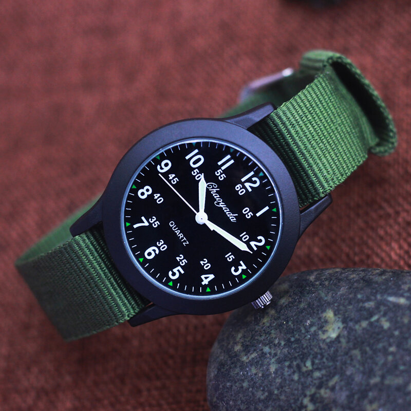 Chaoyada Brand Boys Men Students Learning Time Quartz Watches Girls Water Resistant Gifts Clock Kids Canvas Fashion Wristwatches