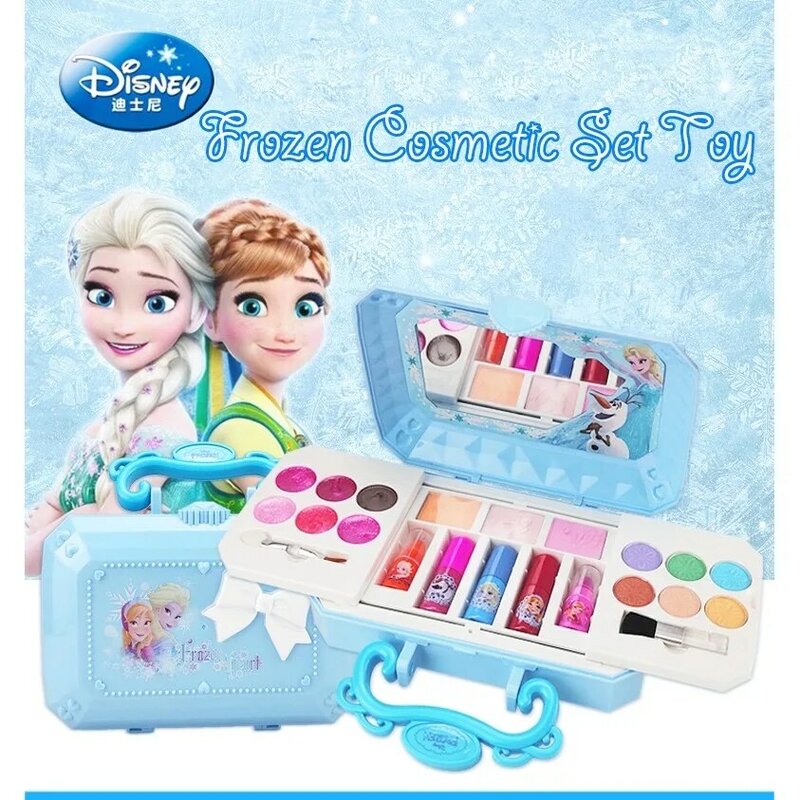 Disney-Girls 'Frozen Princess Makeup Set com caixa original, polonês para cosméticos, beleza, crianças, presente de Natal, beleza