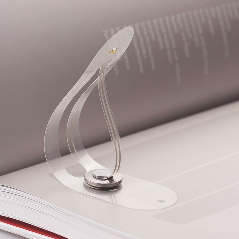 Mini marcador de led criativo ultrafino, mini luminária para leitura e curvatura de livro