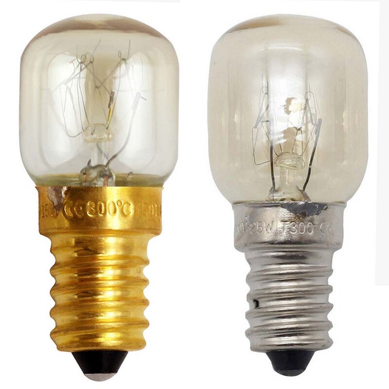 Ampoules de four à micro-ondes E14 LED, résistant aux hautes températures, lampe de hotte de cuisinière, lumières salées, 15W, 25W, 220V, 300 Celsius, 5 pièces