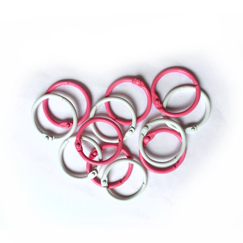 Cahier de reliure à anneaux en métal coloré, cuir chevelu adt fendu, anneau circulaire multifonction, fournitures de reliure de bureau bricolage, porte-clés, 30mm, 12 pièces