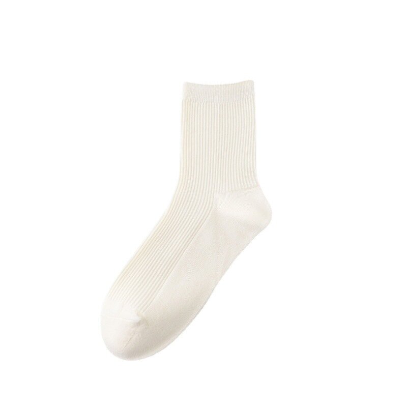 Chaussettes japonaises à Double aiguilles pour femmes, chaussettes de couleur bonbon, Harajuku coréen, couleur unie, Tube moyen décontracté pour étudiantes, Style Preppy