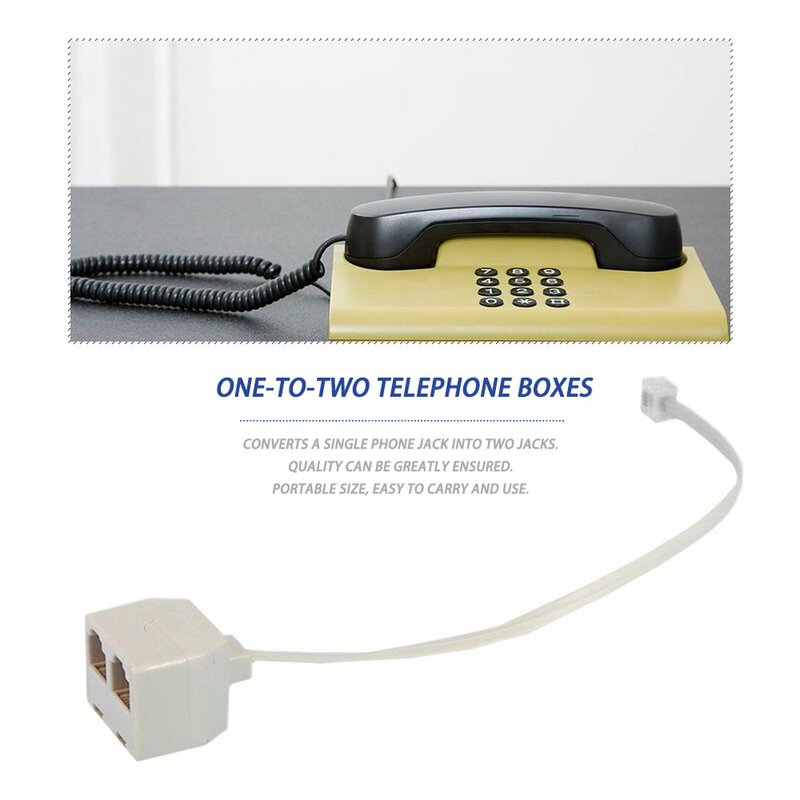 Conector de teléfono RJ11 6P4C macho a 6P4C hembra de 2 vías, divisor de enchufe, adaptador de línea telefónica