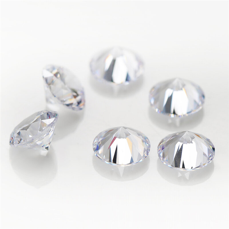 Высокое качество, маленький размер, 0,7 ~ 2,4 мм, 100 шт. ~ 10000 шт., искусственный циркон, круглые белые фианиты, круглые камни для ювелирных украшений, драгоценный камень