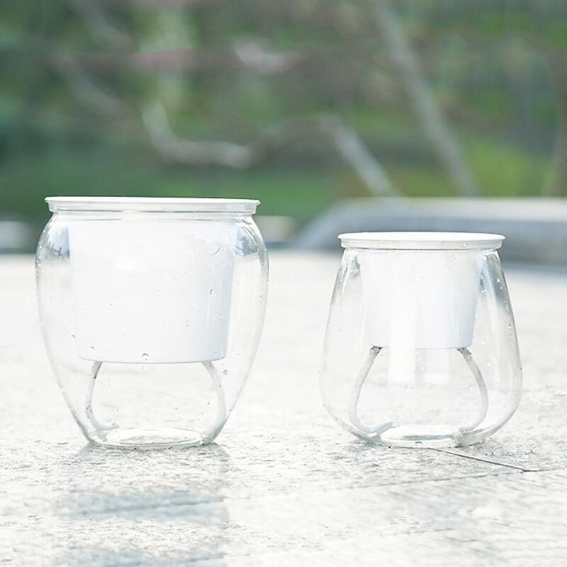 Vaso da fiori autoirrigante pratico vaso da fiori in plastica trasparente per la casa
