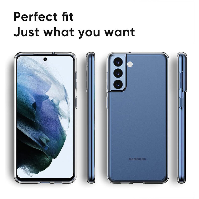 Funda de teléfono de silicona ultrafina para Samsung Galaxy S21, S20 Fe Ultra, S10, S9, S8 Plus, Lite, funda trasera completa transparente suave