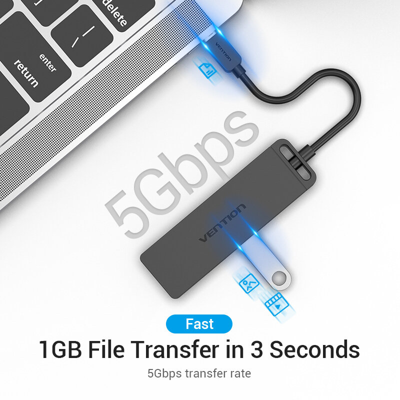 Vention – HUB USB type-c vers USB 3.0, 4 Ports multiples, accessoires d'ordinateur pour Xiaomi MacBook Pro Air