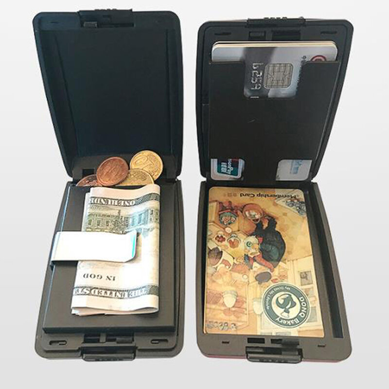 1pc aluminiowa karta bankowa blokowanie twarda obudowa portfel karta kredytowa anti-rfid skanowanie chroń posiadacz karty Dropshipping aluminiowy portfel