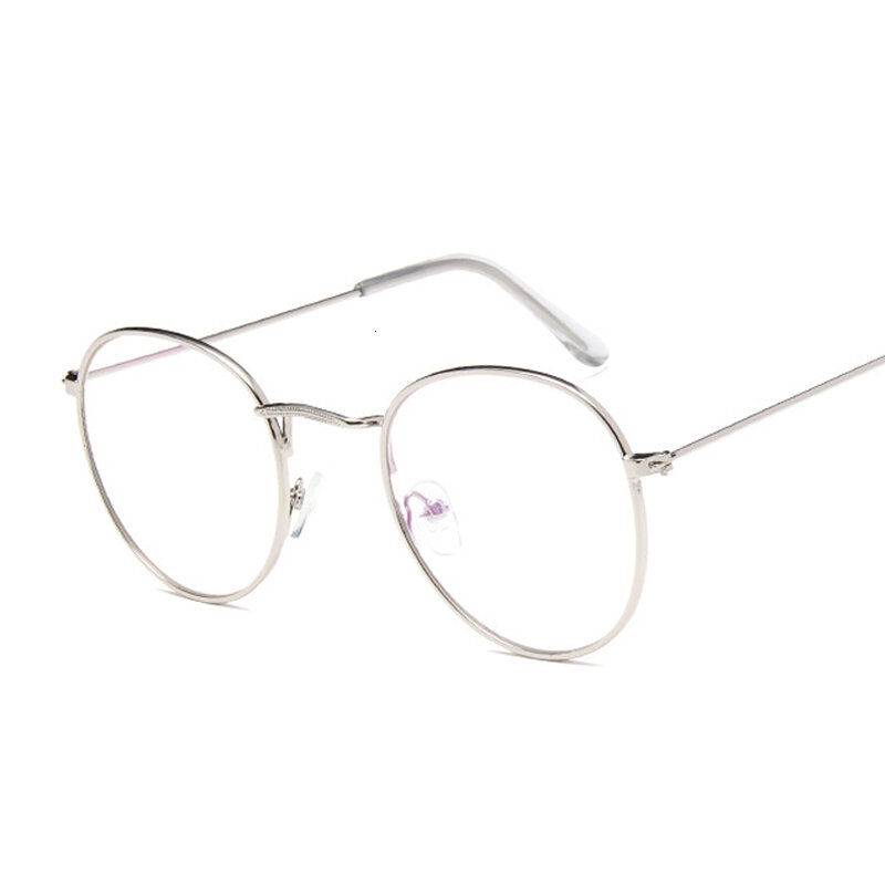 Round Rays Transparent Glasses Frames Man Woman Fake Glasses Vintage Optical Myopia Eyeglasses Frames Ladies Retro Eyewear