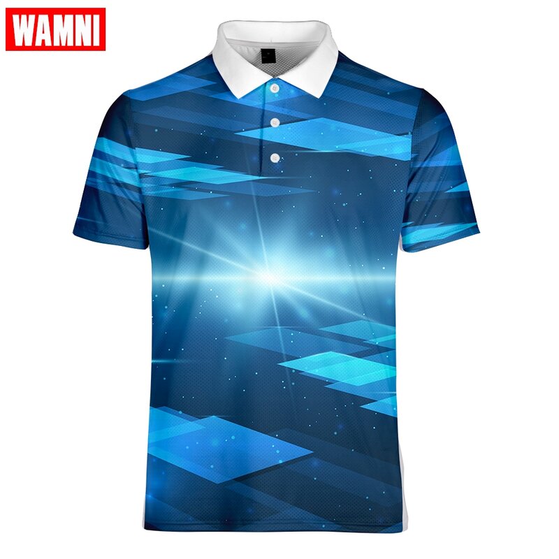 WAMNI Brand Tennis 3D  Shirt Sport Loose Harajuku Multi-color Stripe Casual Streetwear Tabal Tennis Top