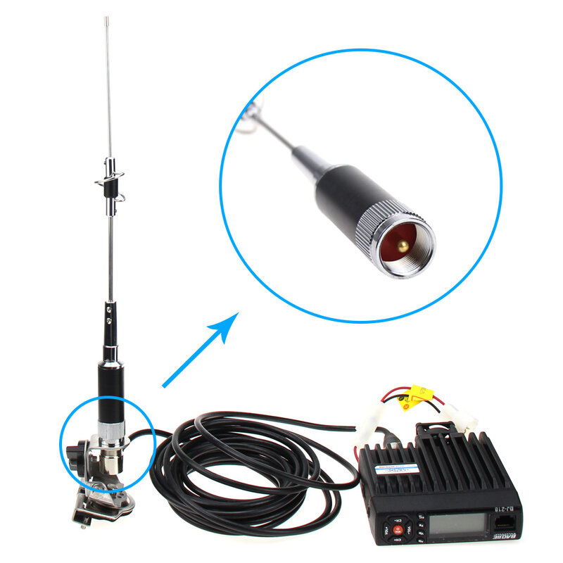 Konektor UHF Gain Tinggi Antena Radio Seluler CR-77 144-430MHz Antena Walkie Talkie Ranger Panjang Fleksibel