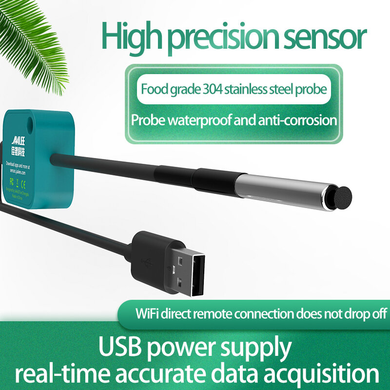 Wifi Usb Temperatur Senor Sonde Power Überwachung Alarm Wifi Thermometer Hygrometer Datenlogger Alarmierung Detektor Für App