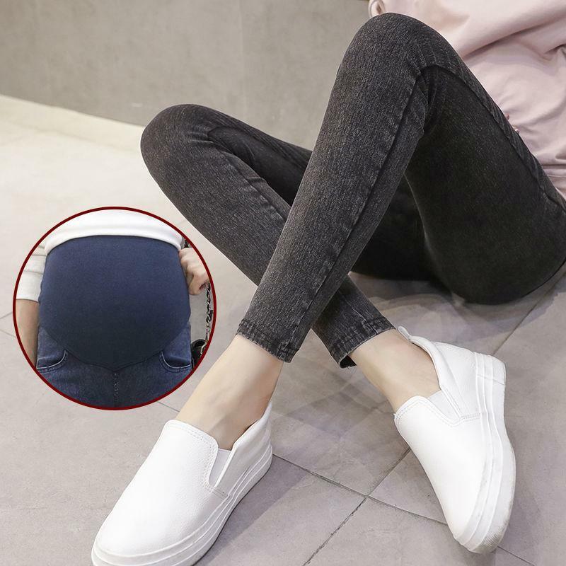 Pregnant women's trousers wear thin denim trousers in spring and autumn, new fashionable mother's Leggings slim and slim