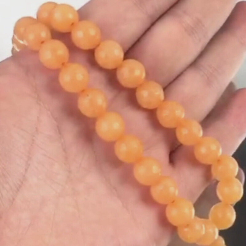 Piedra Natural facetada naranja Jades Calcedonia cuentas espaciadoras sueltas para la fabricación de joyas DIY pulsera collar 6/8/10mm