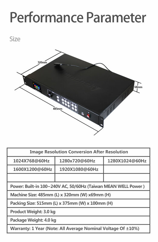 Mvp 300W Led Videoprocessor Dvi Wandschermen Lasmachine Multimedia Adverteren Display Videoprocessor Wifi-Controller
