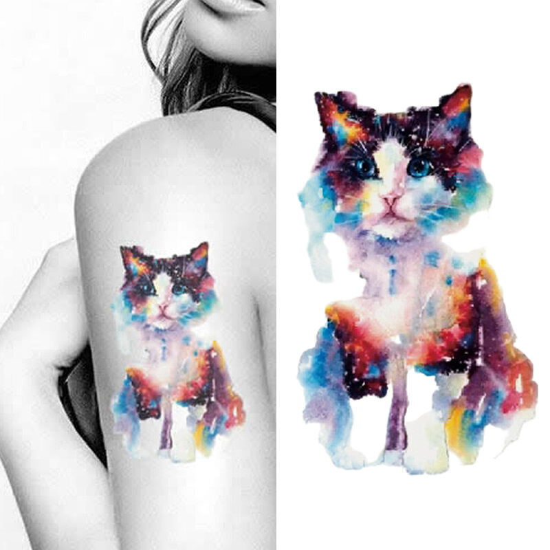 Adorável gato à prova dsmall água tatuagem temporária etiqueta pequena moda homem mulheres crianças falso tatoo adesivos braço arte do corpo perna T145-168