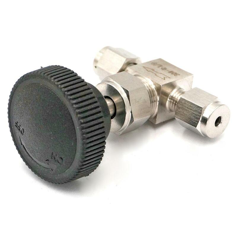 Fit 1/8" OD Tube 304 Stainless Steel Shut Off Flow Control Needle Valve Compression Fitting 915 PSI