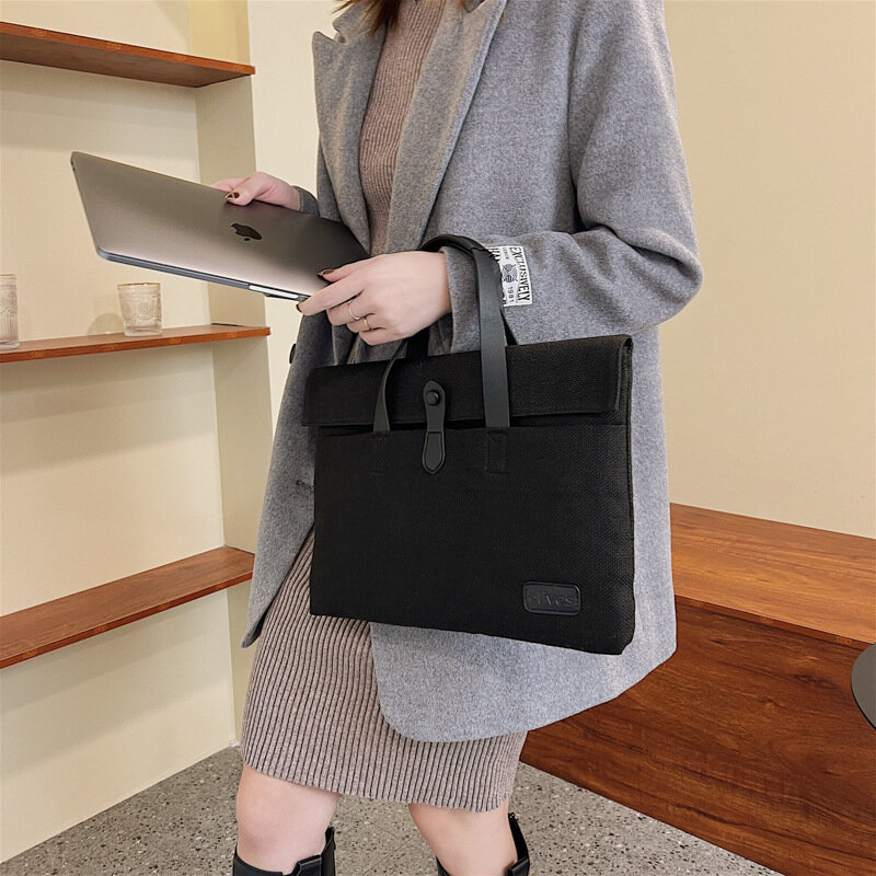 Unisex Casual teczka Canvas Versatiles zimowe damskie torebki o dużej pojemności biznesowa teczka na dokumenty prosta torba na laptopa