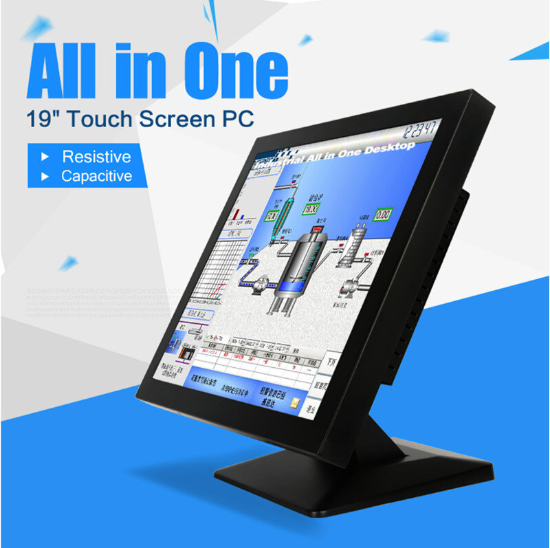 Flexible mounting Fanless Projected Capacitive 17 19 21.5" 22 inch touch screen panel pc all in one