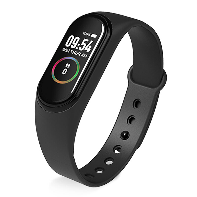 Novo m4 banda inteligente pulseira relógio de fitness rastreador cor toque esporte freqüência cardíaca monitor pressão arterial das mulheres dos homens android
