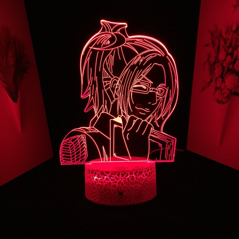 Ataque no Titan Hange Zoe 3D Luz Anime Lâmpada para Home Decor Presente de Aniversário Manga Ataque em Titan LED Night Lamp Dropshipping