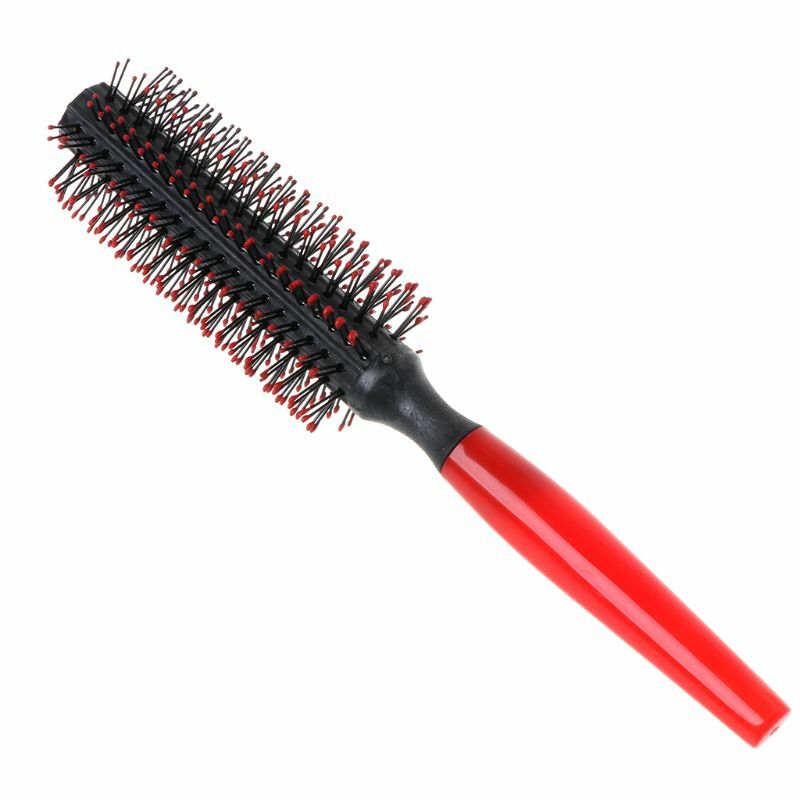 Women Girls Plastic Roll Round Curly Hair Comb Cylinder Pear Flower Round Hairdressing Massager Brush Beauty Salon Styling Tool