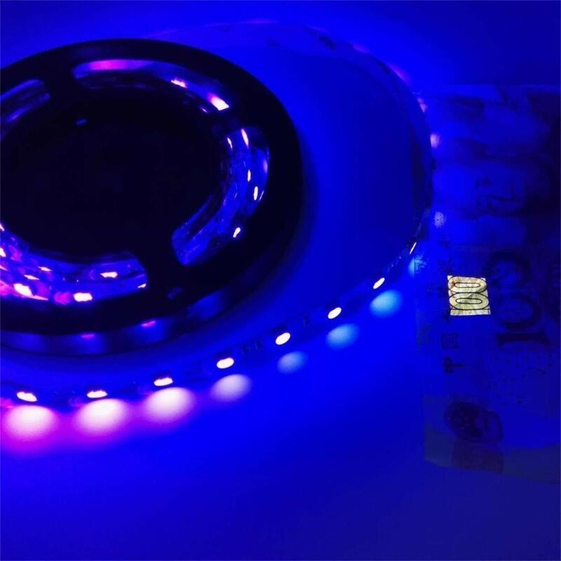 UV LED Strip Light 5V USB 5050 30Leds/M 0.5M 1M 1.5M 2M ไม่กันน้ำริบบิ้นสีม่วงรังสีอัลตราไวโอเลตเชือกเทปสำหรับ DJ เรืองแสง