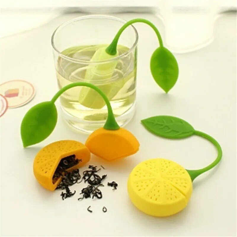 Infusor de té con forma de limón, Infusor de hojas de té sueltas, colador para tetera, infusores de té, filtro tamiz de silicona de grado alimenticio