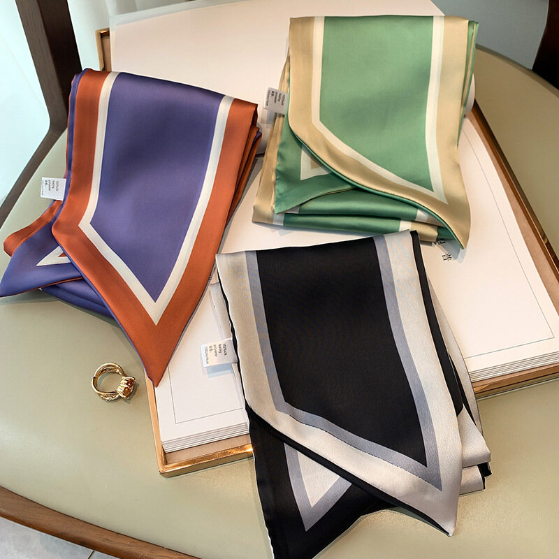 Nova moda estética clássico impressão de seda longa cachecol feminino literária festa viagem cabelo decorativo bandana gravata pulseira saco