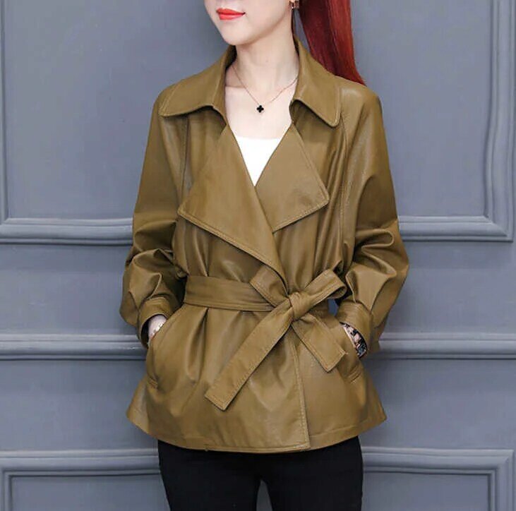 Nova moda jaqueta de couro pu feminina primavera inverno couro falso jaqueta motociclista zíper cor brilhante casaco básico feminino
