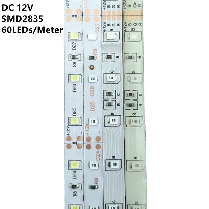 LED قطاع SMD2835 DC 12V 60 المصابيح/m مرنة مصباح ليد RGB/الأبيض/الدافئة الأبيض/الأزرق/الأخضر/الأحمر LED قطاع 1M 2M 3M 4M 5M