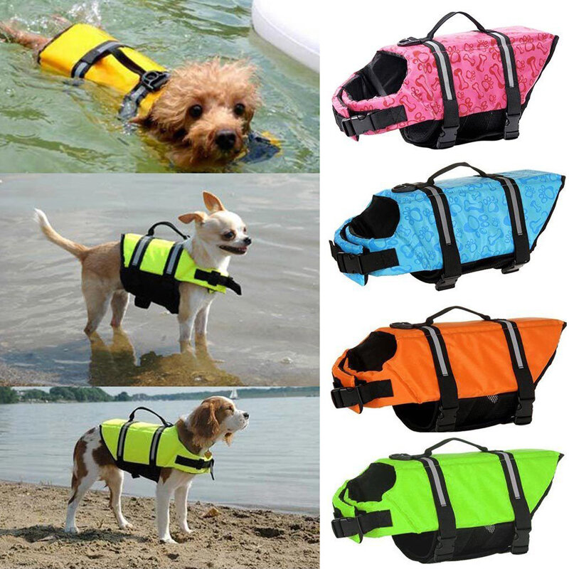 Kamizelka ratunkowa dla psów lato z nadrukiem kamizelka ratunkowa dla zwierząt odzież ochronna dla psów psy stroje kąpielowe zwierzęta bezpieczeństwo kostium kąpielowy