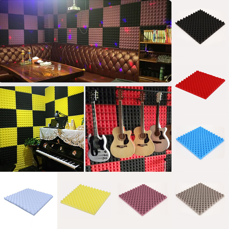 2pcs High Density soundproofing foam tiles 30X30X2cm Egg Crate Acoustic Foam Sound-absorbing Cotton for KTV Audio Studio Room