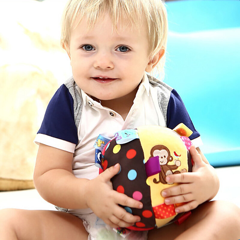 Игрушка-погремушка для новорожденных детей, мягкий плюшевый шар со звуком, развивающие игрушки для малышей от 0 до 12 месяцев, игрушка-погремушка
