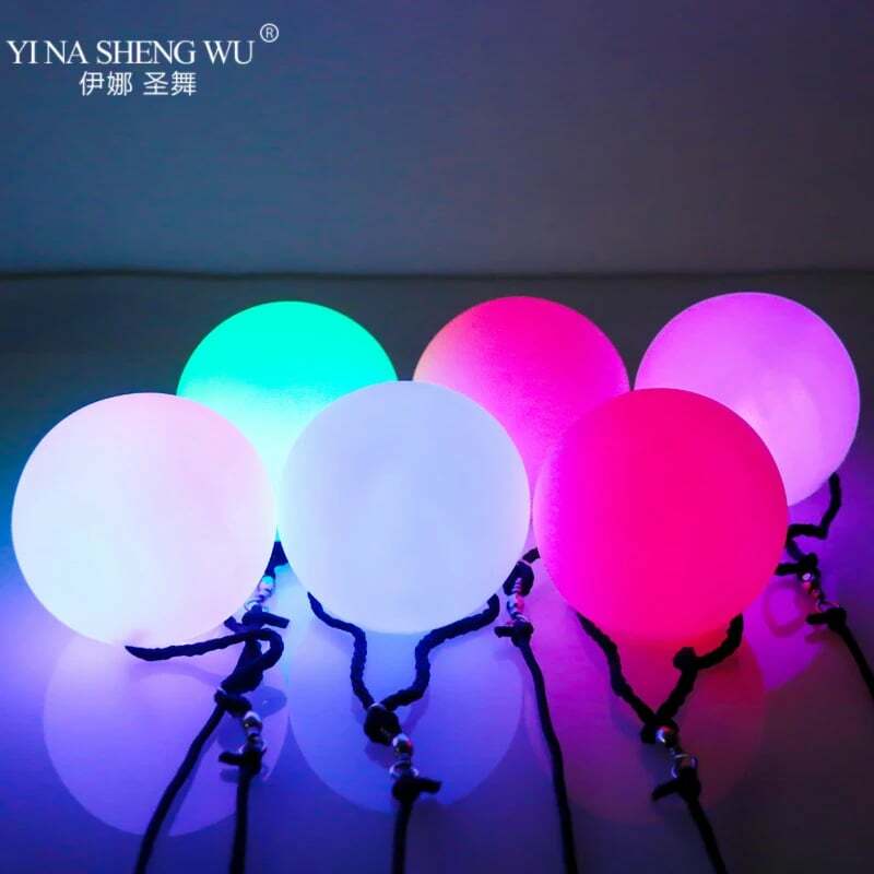 Belly Dance LED Multi-Coloured Accessories Children Glow POI Thrown Ball Prop Belly Dancing LED Ball Stage Performance  Balls