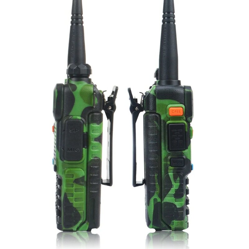Baofeng – talkie-walkie uv 5r double bande VHF UHF fm, portable, avec écouteur, étui de protection en cuir