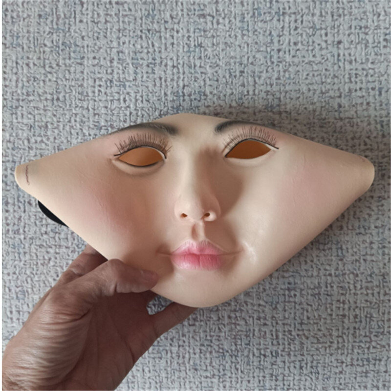 Realistic Sexy Party Masquerade Skin Doll Mask Female Latex Beauty Face Mask Cosplay Transgender Crossdress Shemale Mask Adults
